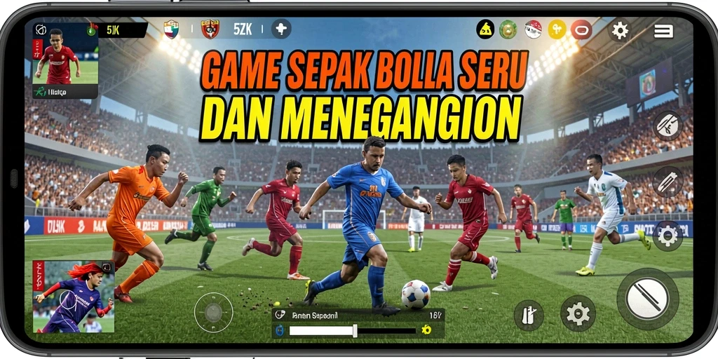 Gameplay seru 5ZK dengan aksi sepak bola mendebarkan.