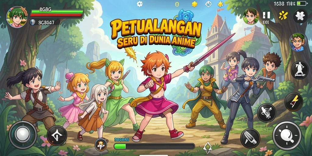 Menampilkan karakter anime dalam aksi penuh di 8G8G.