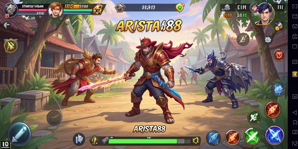 Tangkapan layar ARISTA88 menunjukkan gameplay strategi yang mendebarkan.