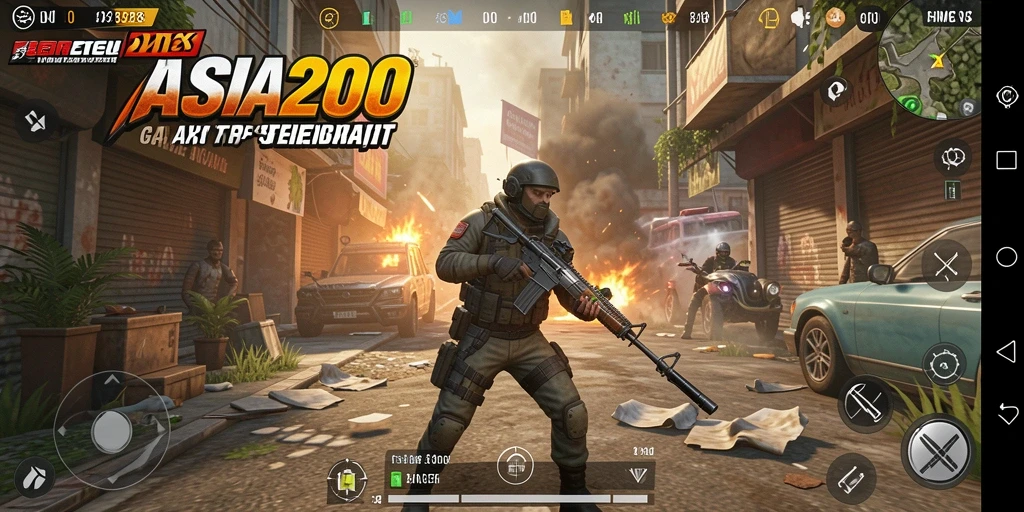 Screenshot menampilkan aksi mendebarkan dalam ASIA200 saat pertempuran berlangsung.