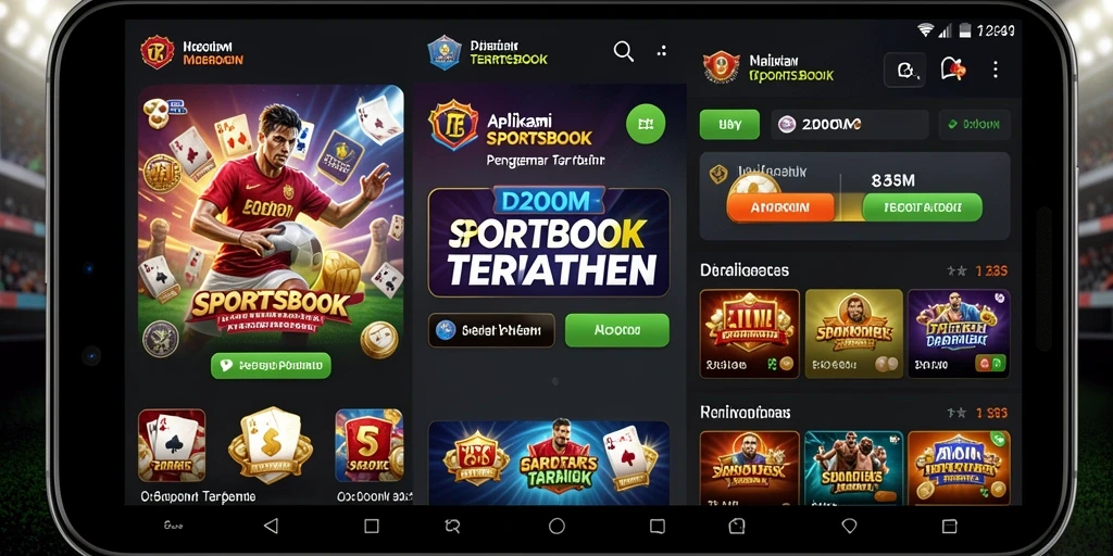 Tampilan antarmuka aplikasi D200M saat bertaruh di Sportsbook.