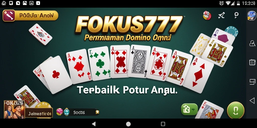 Tampilan gameplay seru saat bermain Domino di FOKUS777.