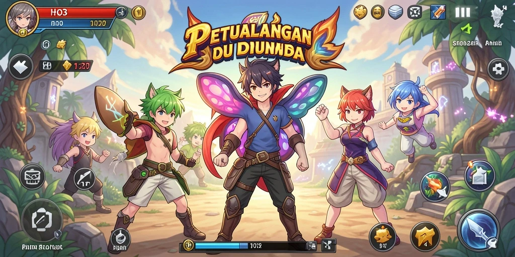 Tampilan gameplay seru dalam dunia Anime yang memukau.