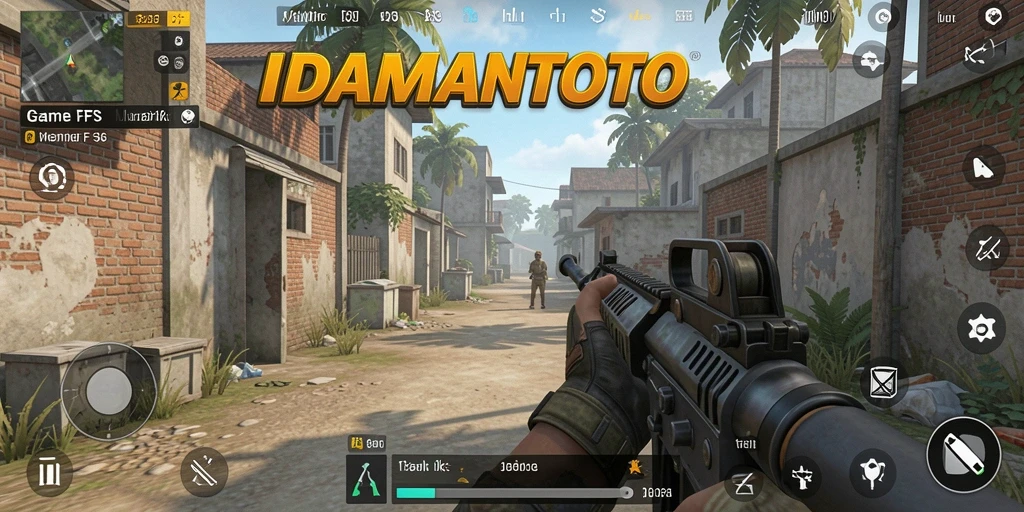Tampilan gameplay intens dari IDAMANTOTO dengan aksi menembak yang mendebarkan.