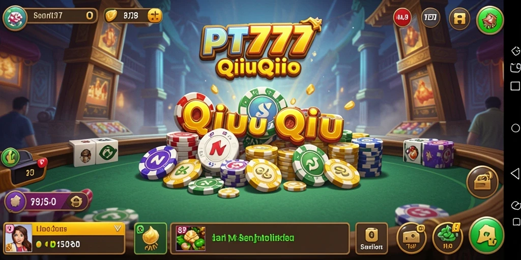 Tampilan gameplay seru dalam permainan QiuQiu.