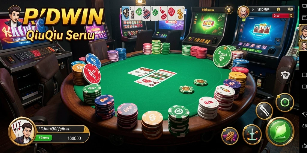 Screenshot gameplay RPIDWIN menampilkan aksi seru dalam permainan QiuQiu.