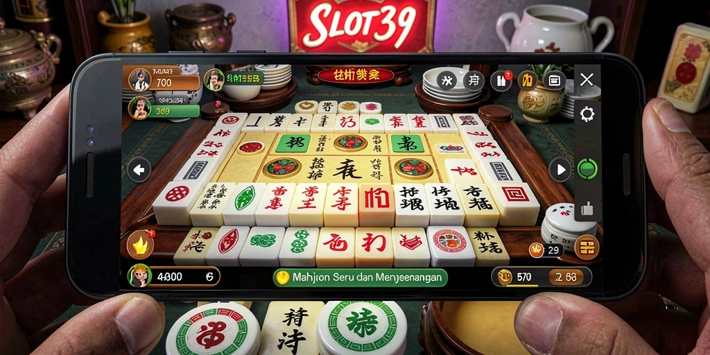 Tampilan gameplay SLOT39 yang menegangkan dan seru saat bermain Mahjong.