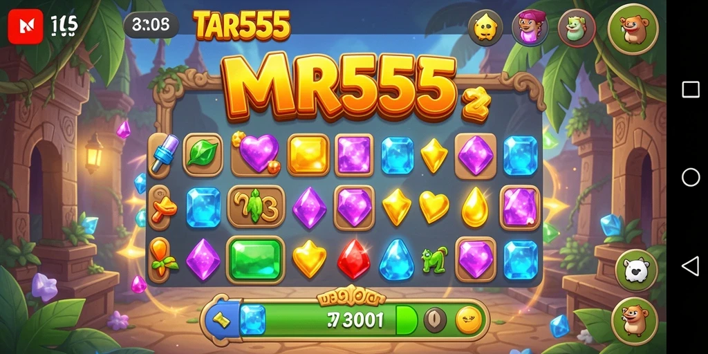 Screenshot gameplay TAR555 yang menampilkan tantangan Match-3 yang menarik.