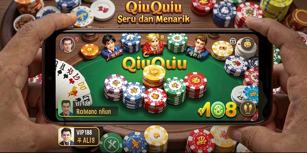 Screenshot gameplay VIP188 dengan teman-teman saat bermain QiuQiu.