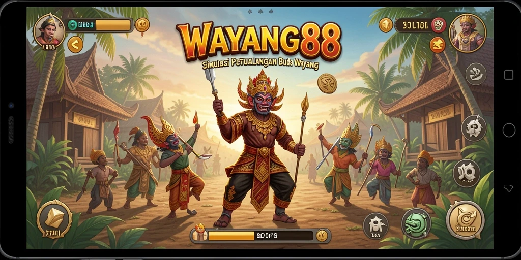 Tampilan menarik dari gameplay WAYANG88 yang menampilkan karakter wayang.